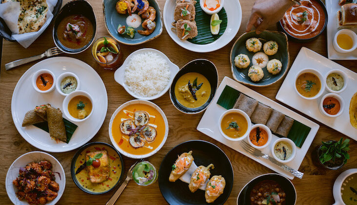 Indian dishes at Saffron restaurants in California